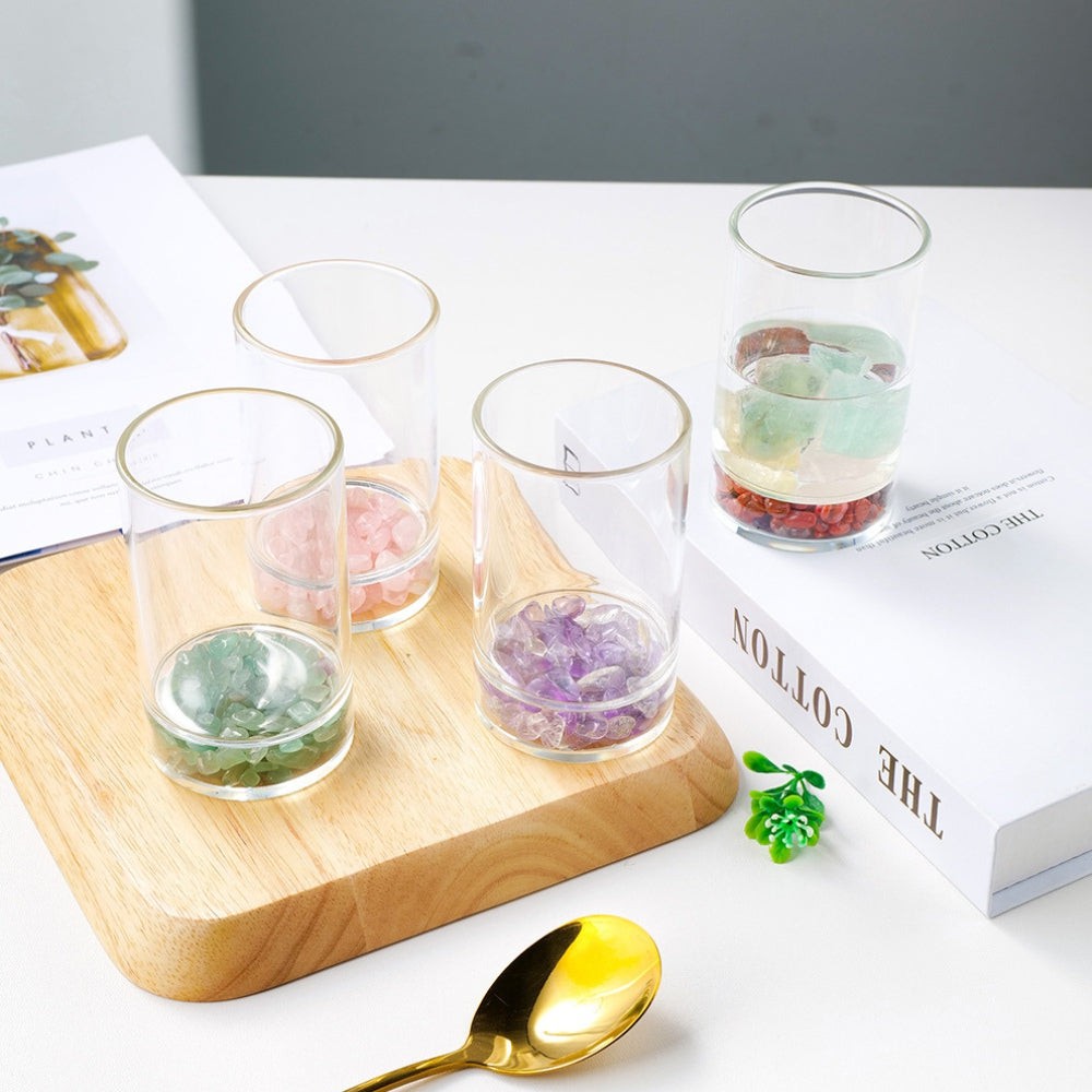 Natural Gemstone Glass Water Cup