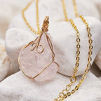 Wire Wrapped Raw Crystal Necklace