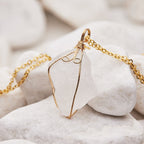 Wire Wrapped Raw Crystal Necklace