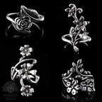 Sacred Blooming Flowers Ring Set