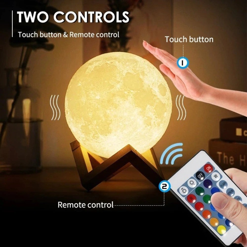 3D Moon Lamp With Moon Night Light