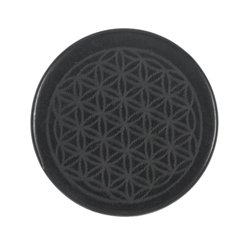 Shungite Engraved Round Cellphone Tile