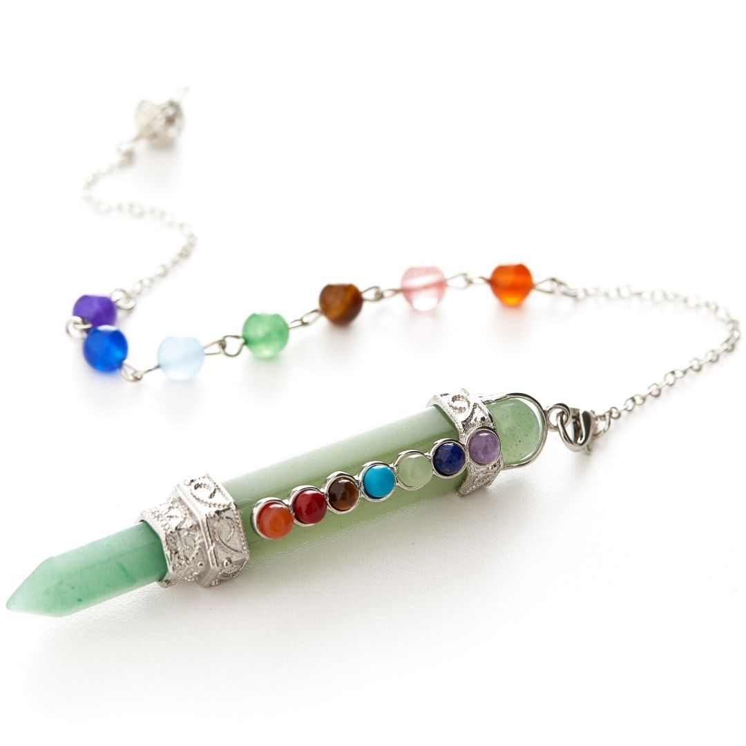 7 Chakra Wand Crystal Pendulum