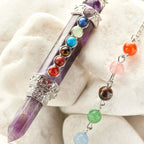 7 Chakra Wand Crystal Pendulum