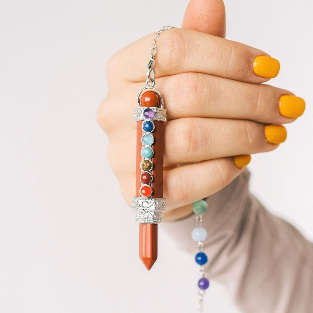7 Chakra Wand Crystal Pendulum