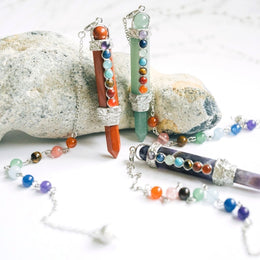 7 Chakra Wand Crystal Pendulum