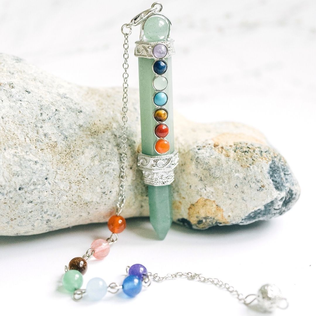 7 Chakra Wand Crystal Pendulum