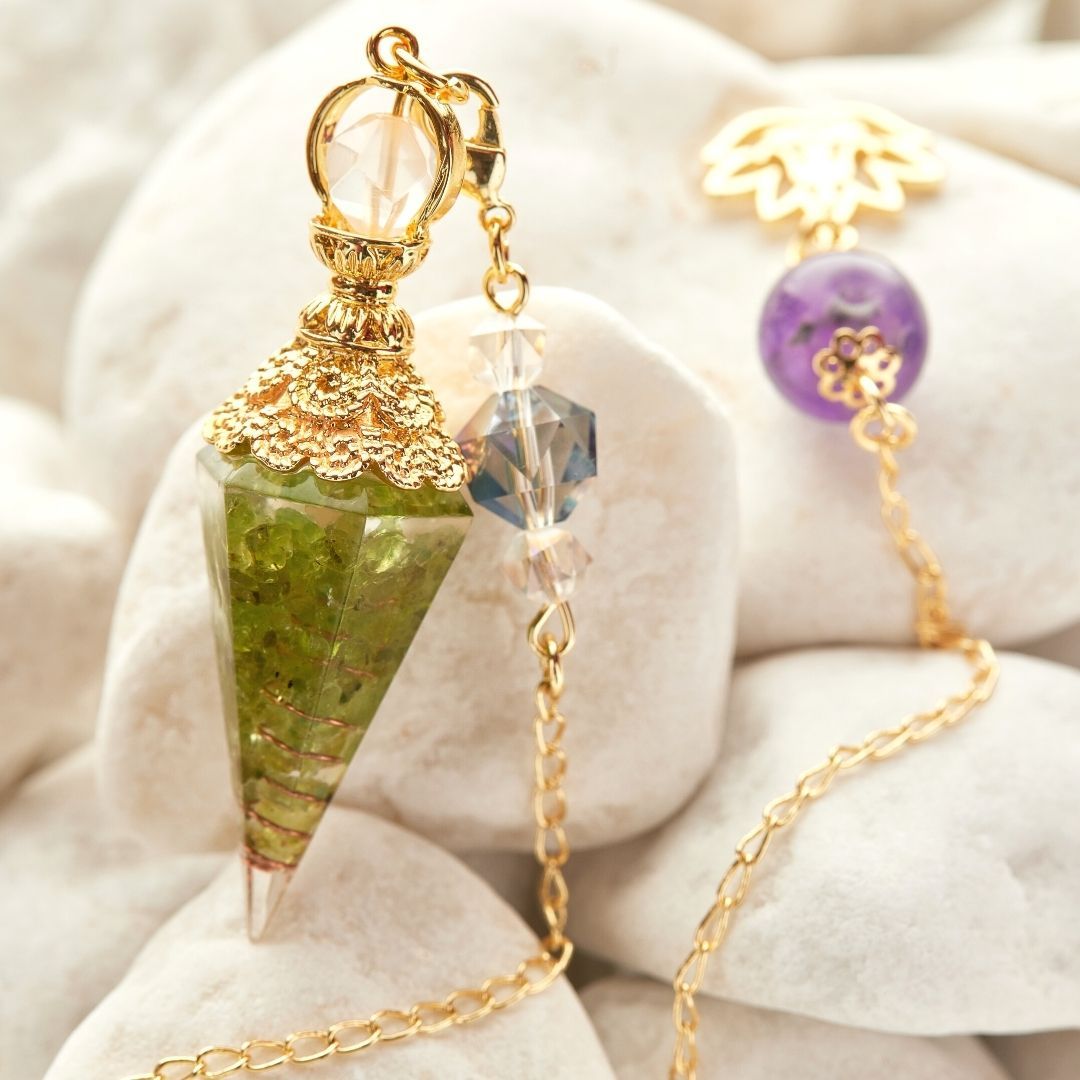 Gold Chakra Crystal Pendulum