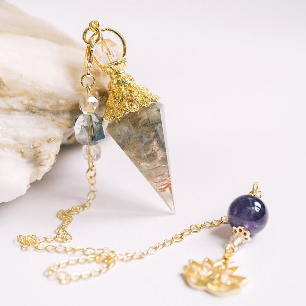 Gold Chakra Crystal Pendulum