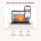 Day 1 of the 28-day path on phone and laptop