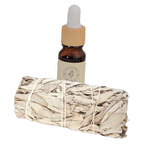 White sage and essential oil for clearing the room
