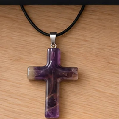 An amethyst cross necklace